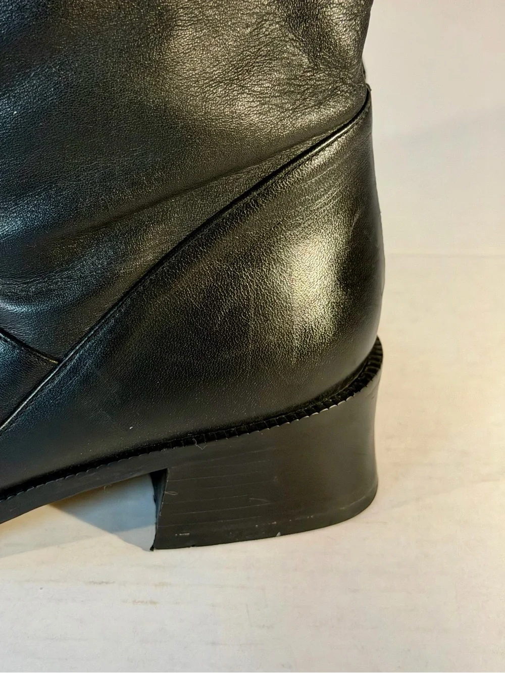 Laura Scott Sabine Vintage Classic Black Leather Calf High Women's Boots